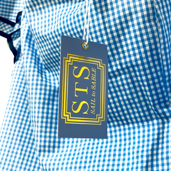 *NWT* Sail to Sable - Gingham Shirred Back Flutter Sleeve Top - Size M - Picture 3 of 7